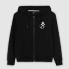 B Collection Zipped Hoodie - Black : Front