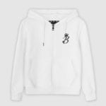 B Collection Zipped Hoodie - White : Front