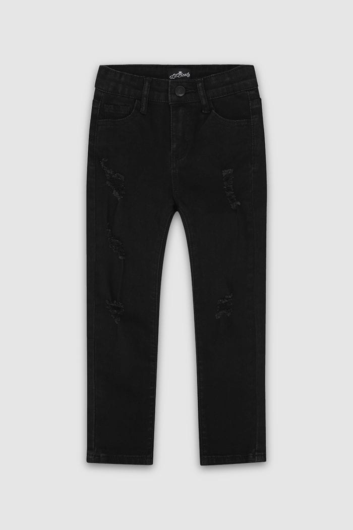Classic-Ripped-SkiClassic-Ripped Skinny Jeans Black Boys Front