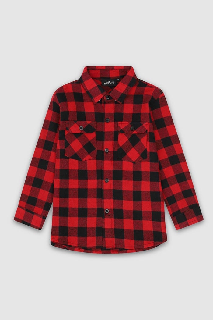 Checked Long Sleeved Shirt Red Front