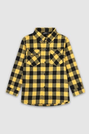 Checked Long Sleeved Shirt Yellow Front